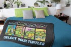 Tmnt Select Your Turtles Pixel Design Soft Plush Fleece Throw Blanket 46  X 60 