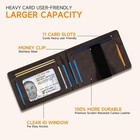 Men Slim Leather Wallet Rfid Blocking Money Clip Bifold Minimalist Dark Brown