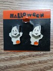 Super Cute Vintage Halloween Enameled Happy Ghost Earrings