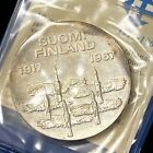 1967 Finland 50th Anniversary Of Independence 10 Markkaa Silver Coin