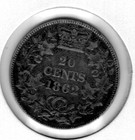 1862 New Brunswick 20 Cents Silver Coin - Very Fine