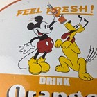 Vintage Porcelain Sign - Orange Crush Beverage Mickey Mouse Gas Station Sign