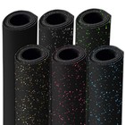 Rubber Gym Floor Roll Heavy Duty Home Gym Exercise Flooring Non Slip 6mm Thick