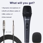  Professional Corded Microphone For Speaker  Metal Karaoke Microphone Black