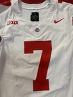 Ohio State Buckeyes  7 Game Used Football Jersey White  - Team Issued Game Worn 