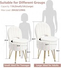 Vanity Stool Chair With Storage Folding Back Faux Fur White Small Soft Ottoman