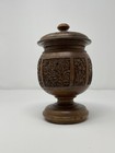 Intricately Hand Carved Sandalwood Tabacco Tea Ginger Jar Anglo Indian Antique