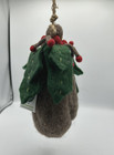 Nwt Felted Wool Birdhouse Dzi Wild Woolies Holly Berries Handmade Fair Trade 10   