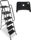 Ladder With Handrails 330 Lbs Folding Step Stool With Tool Platform 5 Step