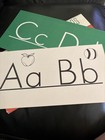 Vintage Milton Bradley Wall Cards Letters Numbers-green  Homeschool 1962