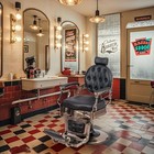 Adjustable Vintage Barber Chair With Memory Foam Seat  135   Recline  Aluminum