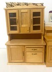 Concord Miniatures Dollhouse Wood Kitchen Hutch Cabinet Blonde Oak Desk Dry Sink