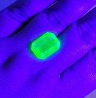 Large Uranium Glass Gem Emerald Cut Green Faceted 18x13mm Vintage Nos