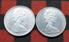 2 Silver Canadian Coat Of Arms 50-cent Coins  80  Silver Coins  1965  1966