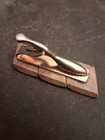 Men s Bural Wood   Silver Tone Metal Tie Bar clip - Geometric Shape Tie Clip