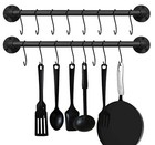 21 Inch Pot Pan Bar Rack Wall Mounted Set Of 2 With 16 Hooks Industrial Pipe 