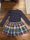Gap Kids Youth Girls Sweater Dress Size Medium Navy Blue plaid Pre Owned 