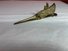 Antique Victorian Paper Clip  Egret With Glass Eyes Rare  195