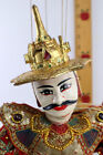 Vintage Burmese Folk Art Handmade Hand Painted 22  Marionette Jeweled Puppet