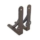 2 Small Simple Cast Iron Shelf Brackets Rustic Antique Style Corner Braces 3 75 