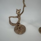 Vintage Petites Choses Brass Dancing Fox Candle Holders Candlesticks Pair Rare