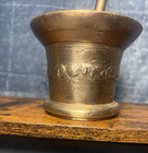 Antique Cast Brass Mortar And Pestle Set 10 Lbs Large Apothecary Vintage
