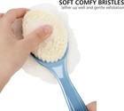 Long Handle Shower Body Brush Back Scrubber Mesh Loofah Bath Brush Blue For Men