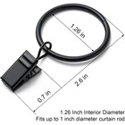 36 Pack Curtain Rings With Clips  Drapery Clips With Rings  Hangers Drapes Rings