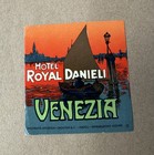 Art Deco Royal Daniele Hotel Venezia Venice Luggage Label Italy 1930s Beltrame