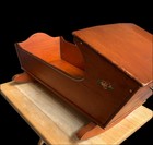 Doll Cradle  Musical Keystone Boston Wooden Rocking Feet Vintage