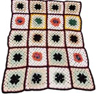 Vintage Granny Square Crochet Lap Blanket Afghan Throw 42x32 Grandmacore Chic