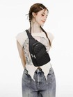 Crossbody Small Sling Backpack Sling Bag For Women Men  Chest Bag Black Quilted