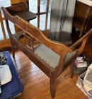 Vintage Duncan Phyfe Lyre Mahogany Gossip   Phone Bench