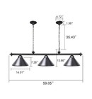 Tochic Company  Chl-001-light-black - Wellmet 3 Light Pool Table Light  Black