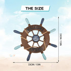 2 Pack 13  Nautical Beach Wooden Ship Wheel And 13  Wooden Anchor With Rope Naut