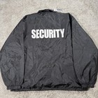 First Class Jacket Mens Xl Black Security Windbreaker Snap Front Uniform