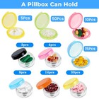 Hecila 10pcs Small Pill Case Round Box Travel Pills Container Multicolor