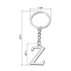 Initial Letter Key Chain Letter Z Key Chain Pendant Key Rings Silver
