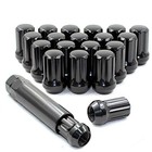  Set Of 20 14x1 5 Spline Lug Nuts 1 54  Long Truck Small Diameter M14x1 5 Black