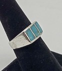 Vtg Old Pawn Sterling Silver Native American Turquoise Petite Ring Size 7 - 6 5g