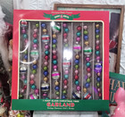 Shiny Brite 7 Ft Beaded Glass Christmas Garland Glitter Stripe