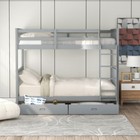 Twin Over Twin  Bunk Bed W  Storage Drawers Wood Platform Beds Bedroom Furniture