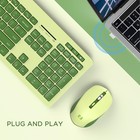 Green Wireless Keyboard And Mouse Combo 2 4ghz Quiet Full Size With Usb