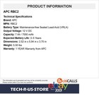 Apc Rbc2 Replacement Battery Cartridge 12v 7ah Ups Valve Regulated Lead Acid