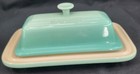 Le Creuset 16-20 Creamer 5-3 Sugar 15-26 Butter Stoneware Teal Breakfast Set