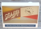 Excellent Working Vintage 1955 Schlitz Beer Advertising Light-up Counter Clock