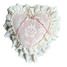 Vintage Heart Ruffled Lace Pillow French Country Victorian