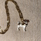 Enameled Jack Russell Terrier Hinged Box Hand-painted Pewter Crystals   Necklace
