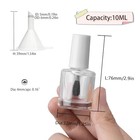 2pcs Empty Nail Polish Bottles With Rounded Brush empty Glass Clear 10ml