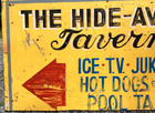 Large Vintage Bar Sign Hand Painted Rustic Wall Decor Tavern Arrow 48 X 26